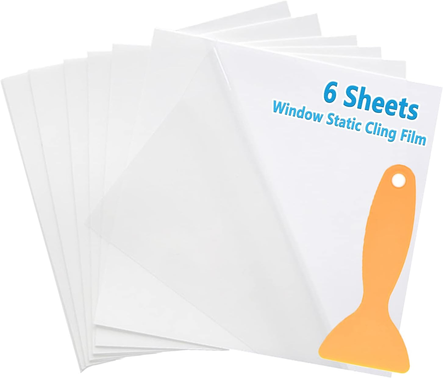 Car Window Clings, Car Windshield Sticker Applicator Windshield Sticker Cling Film Clear Window Static Cling Film Decals for Cars Parking Permit Inspection Sticker Holder 6PCS 6.3''×6.3'' Static Film