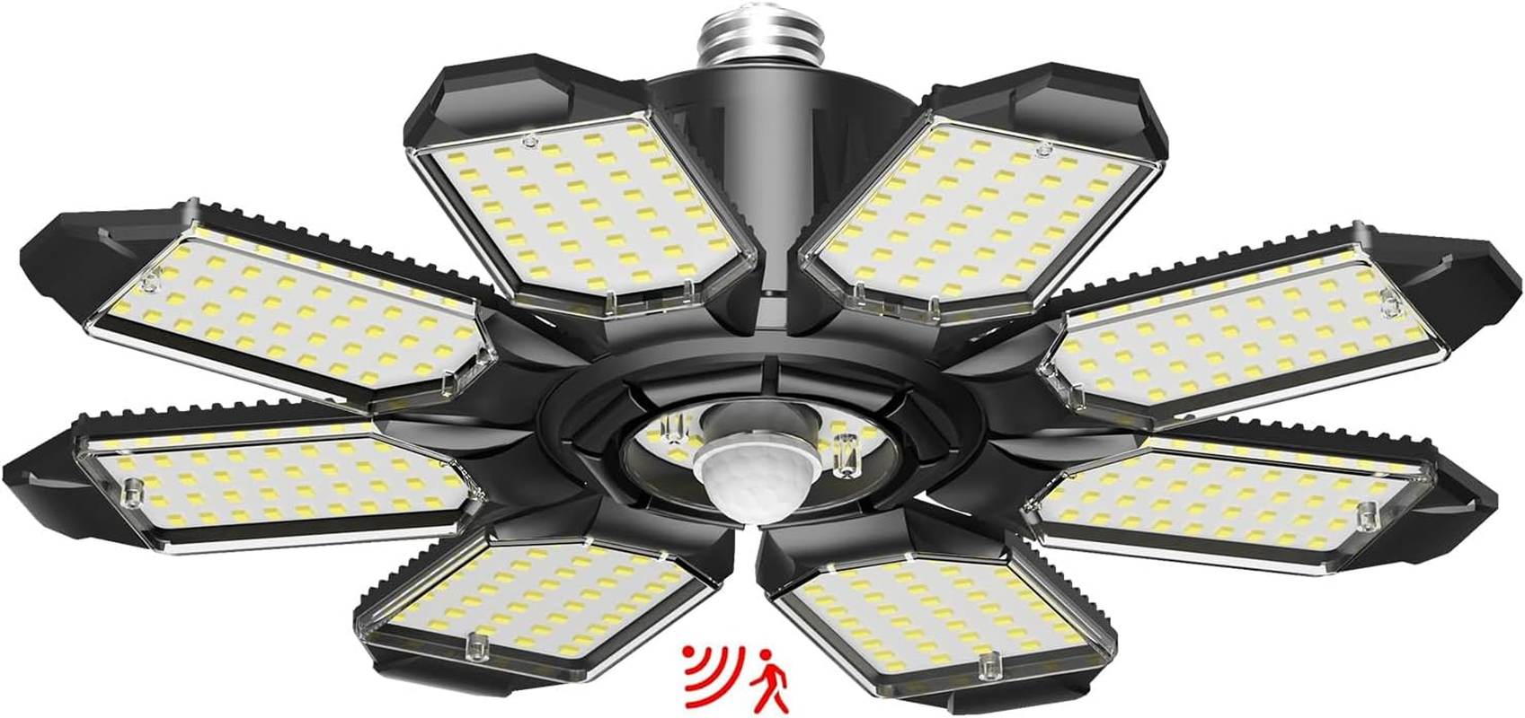 Motion Sensor Garage Light, 30000LM 300W Ceiling Led Motion Activated, Indoor with Dusk to Dawn, E26 Screw in Shop Light for Basement, Barn, Attic, Warehouse