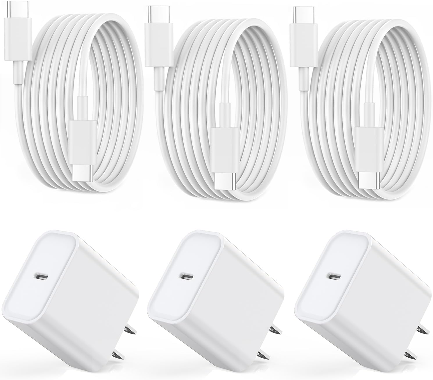 Fast Iphone 15 Charger,3Pack USB C Ipad Charger[Mfi Certified] PD Fast Charger Block 6FT Long USB C to C Iphone 15 Charging Cable for Iphone 15/15 Pro/15 Pro Max,Ipad Pro 12.9/11Inch, Ipad Air 5Th/4Th