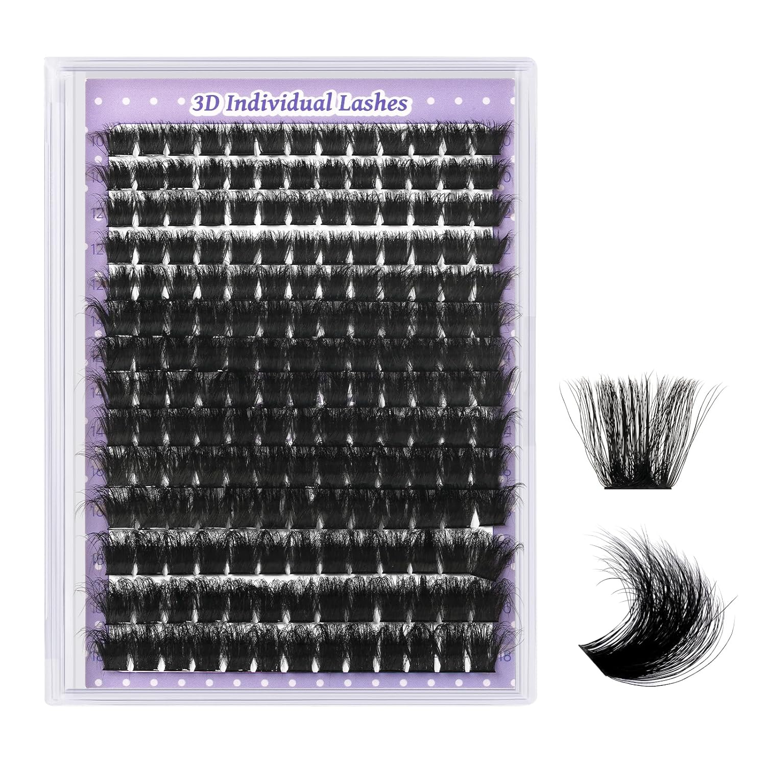 B&Q Fluffy Lash Clusters 200D Thick Lashes Eyelash Extensions Volume Lash Clusters 10-18mm Salon-style Dramatic Fluffy Lashes 280pcs Suitable for Beginners Makeup at Home(Lash-200D)