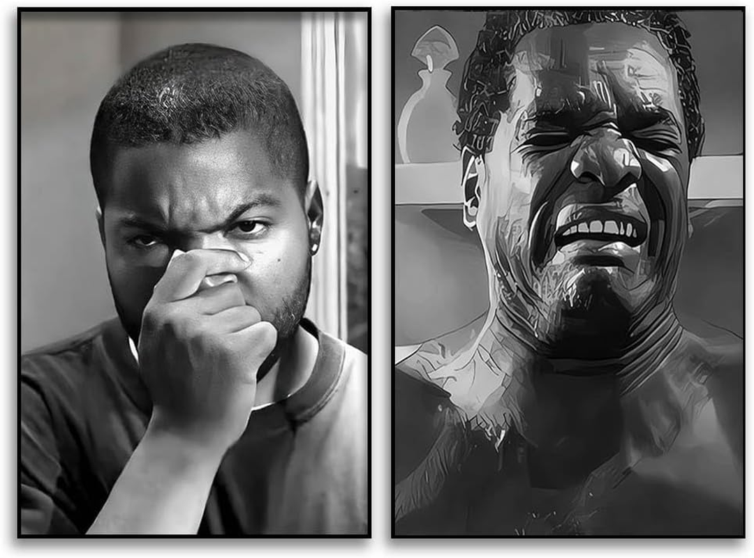 Funny Friday Bathroom Wall Art Canvas Black and White Wall Art Toilet Humor Amusing Set of 2 Prints Poster for Restroom Toilet Decor 12X18 Inch Unframed B