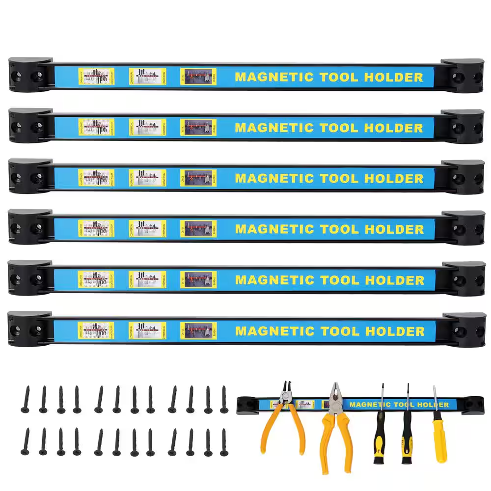 6-Piece 18 In. Heavy Duty Magnet Tool Bar, Magnetic Tool Holder, Magnetic Tool Holder Strip
