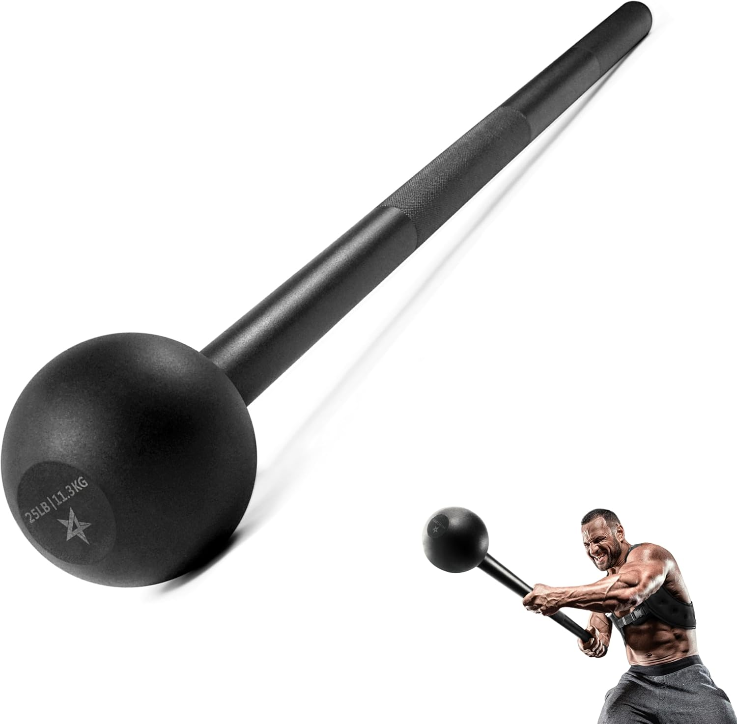Yes4All Steel Mace Bell for Comprehensive Strength Training - Supports Full Body, Muscle Development, Shoulder, Grip, and Forearm Workouts - Available in 5, 7, 10, 15, 20, 25, and 30 LB for Both Men and Women