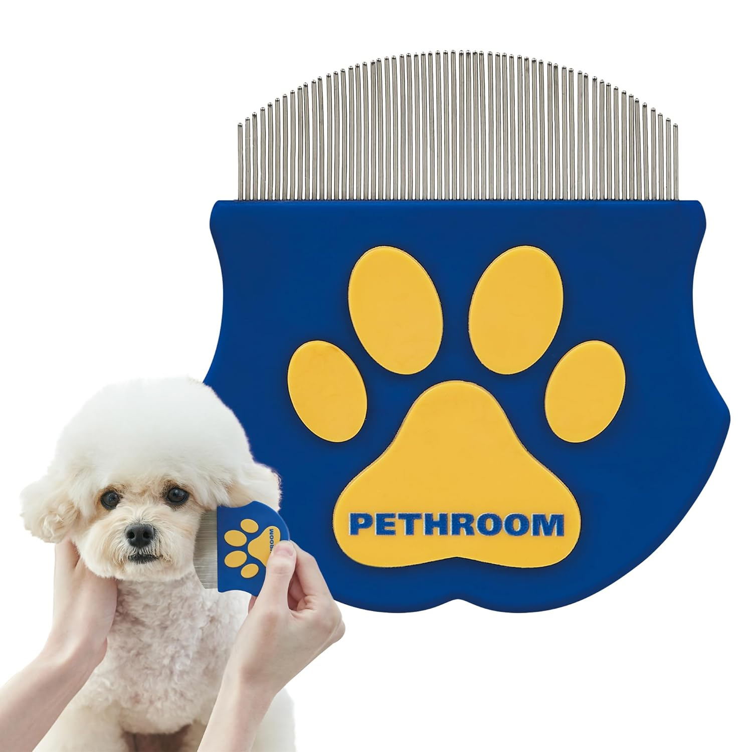 [] Easy Facial Comb | Pet Eye Booger Remover Comb for Cats and Dogs | round Head Fine-Tooth Metal Comb for Tear Stains | Stainless Steel Cleaner and Grooming Tool | Dog Eye Comb