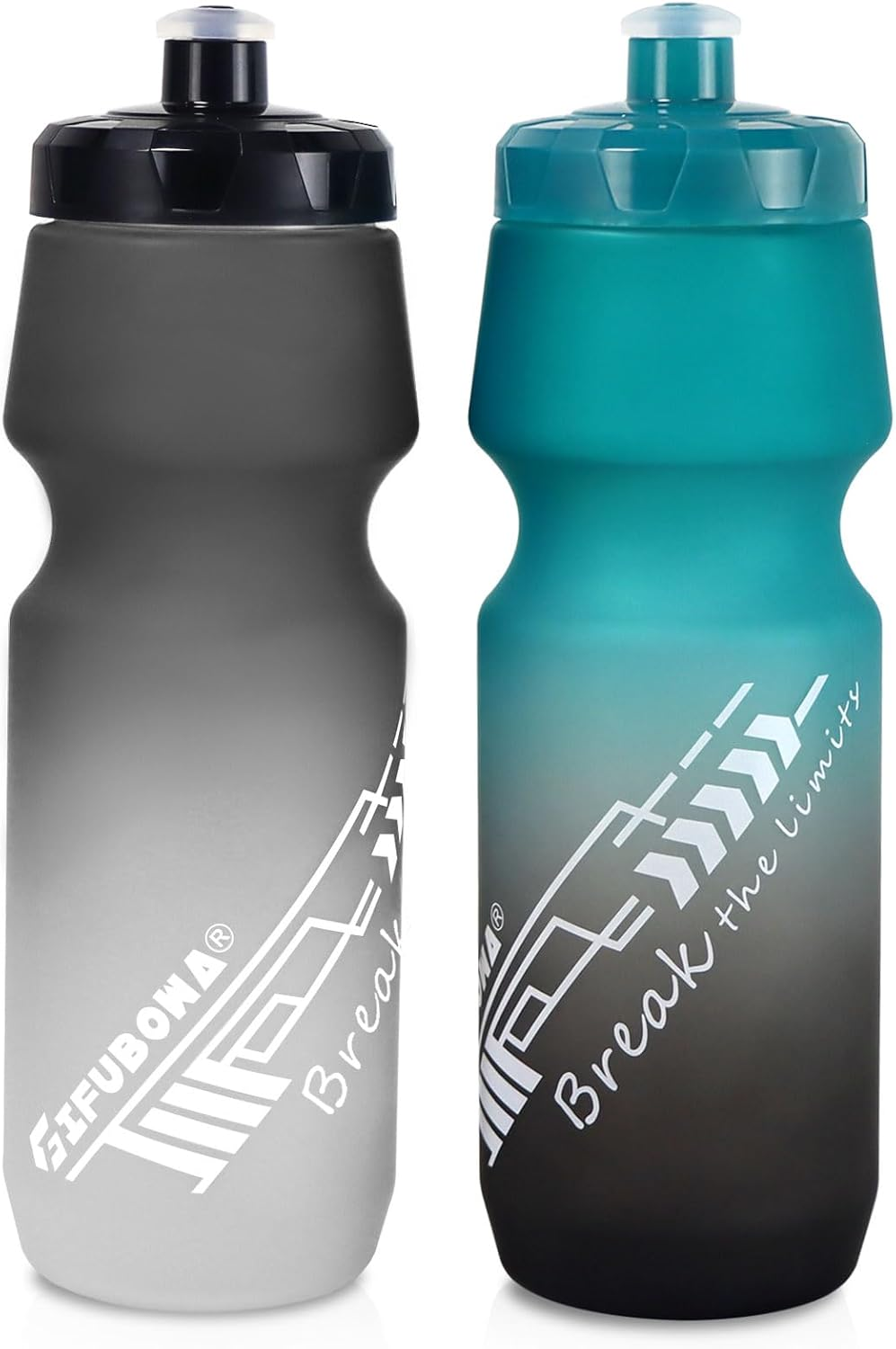 24oz Bike Water Bottle Leakproof Squeeze BPA Free Bicycle Bottles Design for Cycling Riding, Running, Gym & Outdoor Sports 2 Pack