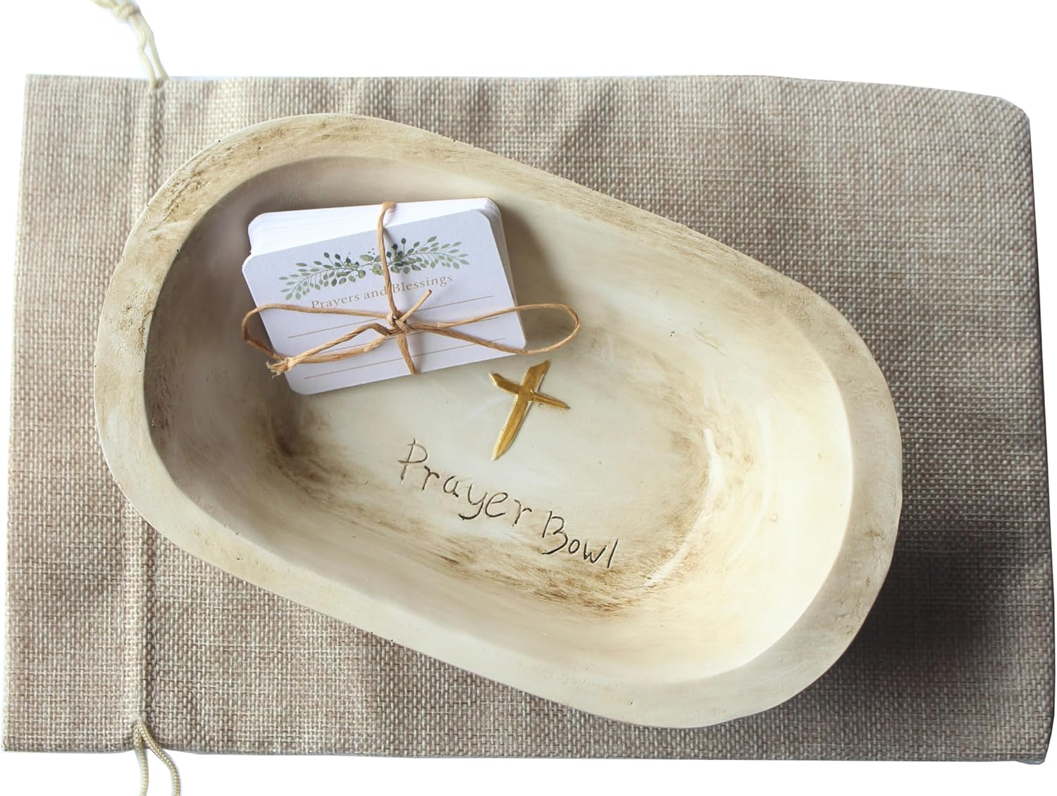 Fight Club Prayer Bowl with Prayer Cards Blessing Bowls Cross Religious Gifts Christian Gifts Congregation Gifts (1 Set-Cn)