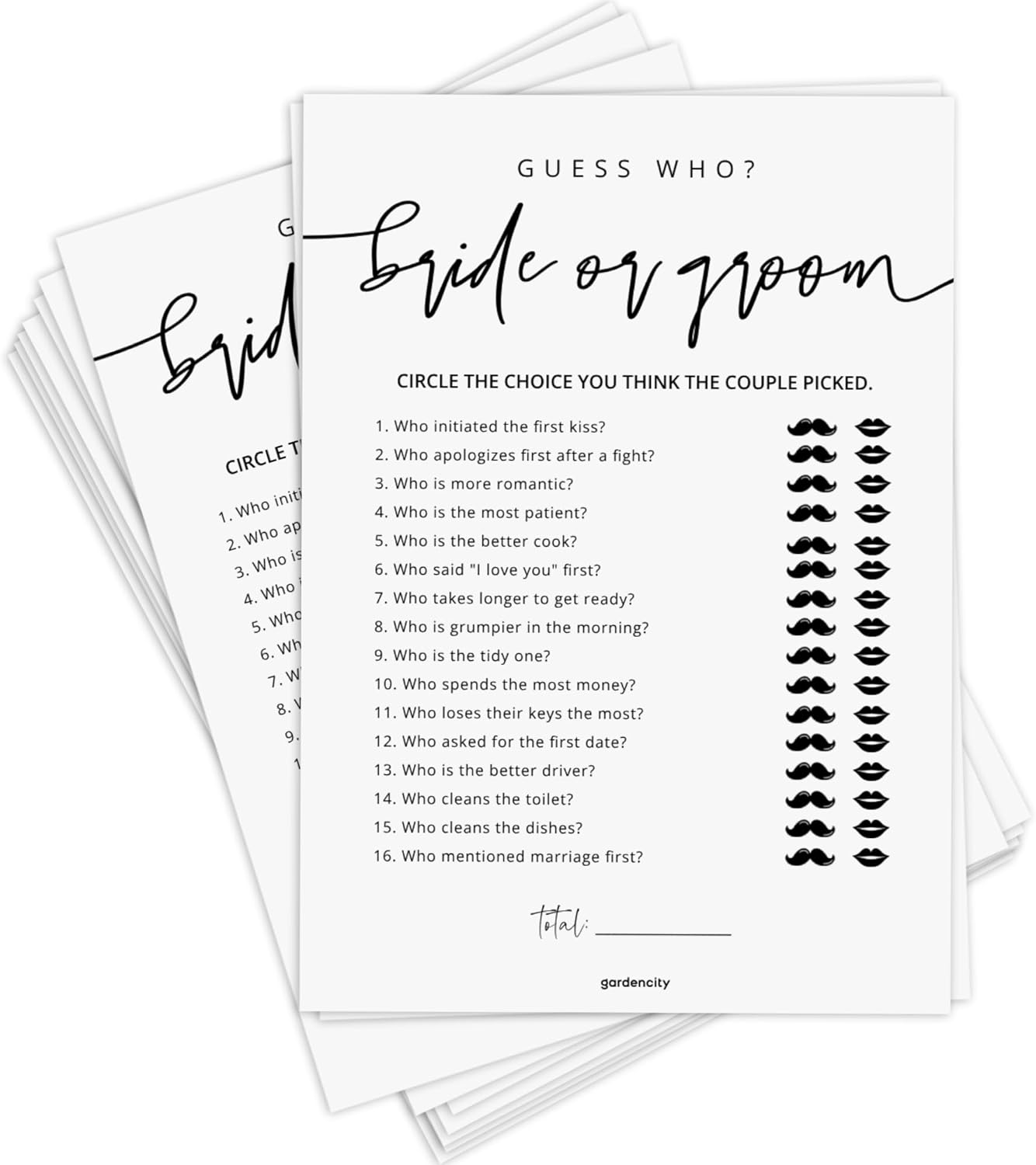 Guess Who Bride or Groom?, Bridal Shower Games for 50 Guests, Minimalist