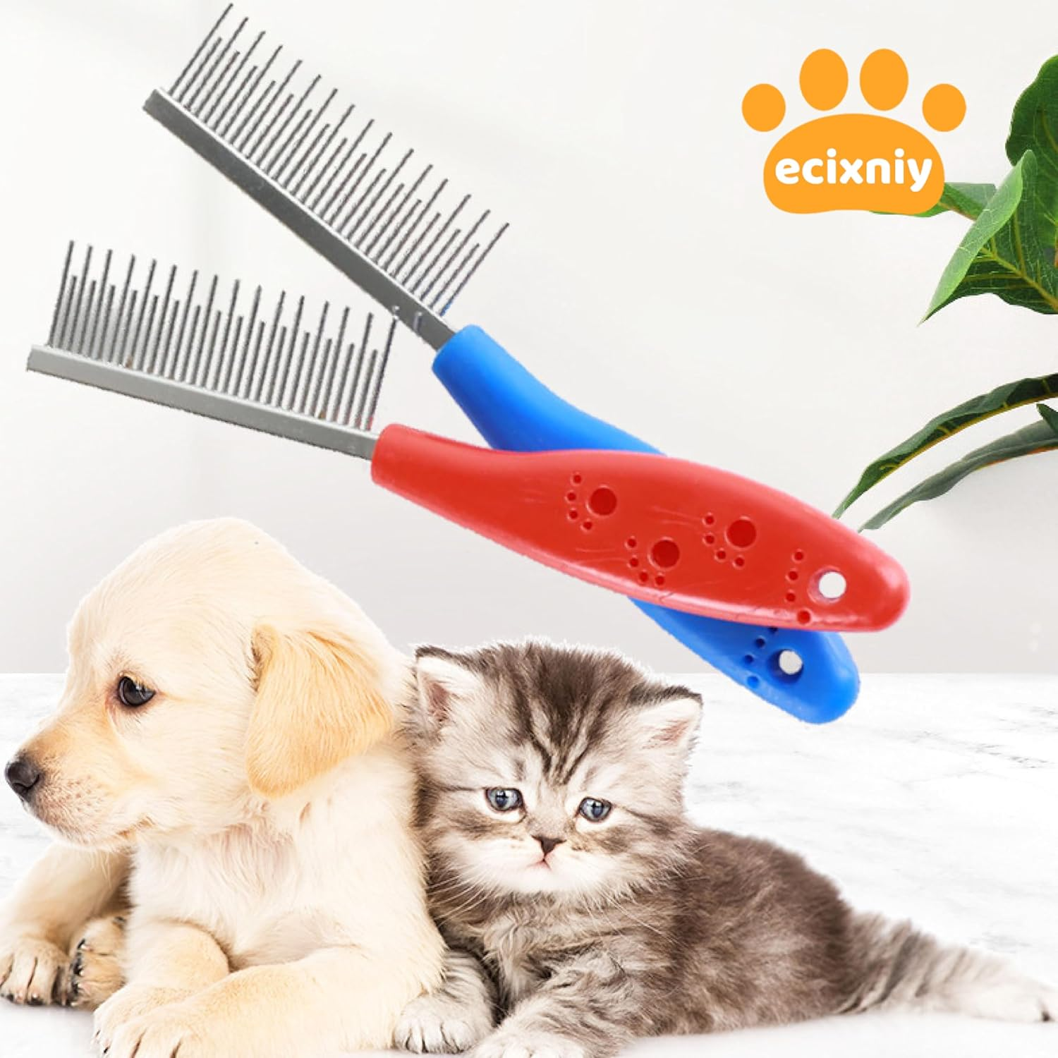 Ecixniy Pet Hair Buster Comb Small Pet Grooming Comb - Stainless Steel Dual T... - Picture 8 of 14