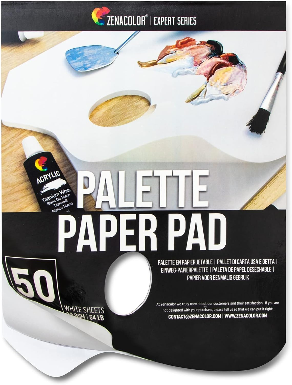- Paper Palette Pad - 50 Removable and Disposable Sheets for Painters - 80Gsm, 24Lb - Paint Mixing Palette for All Paints (Oil, Acrylic, Watercolor,...)