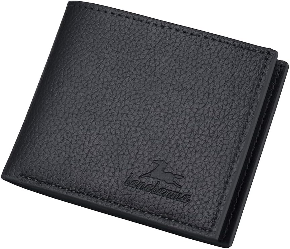 Slim Wallet for Men with Money Clip, Minimalist Zipper, Bifold Mens Wallets Credit Card Holder, PU Leather Men'S Coin Purse, Carteras Para Hombres (Black) WANFORD-0002