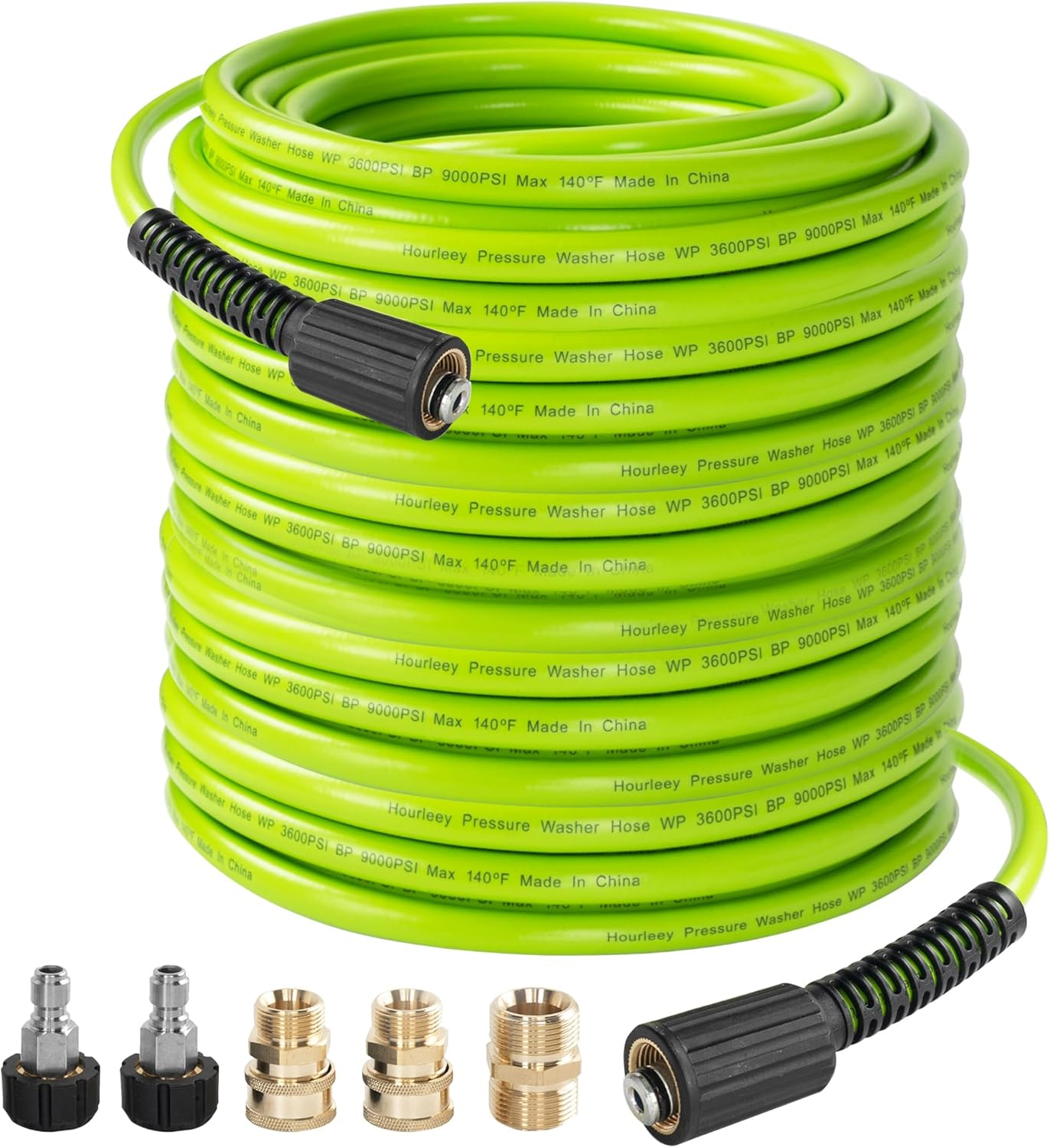 50 FT Pressure Washer Hose 3600 PSI Flexible Kink Resistant Power 1/4