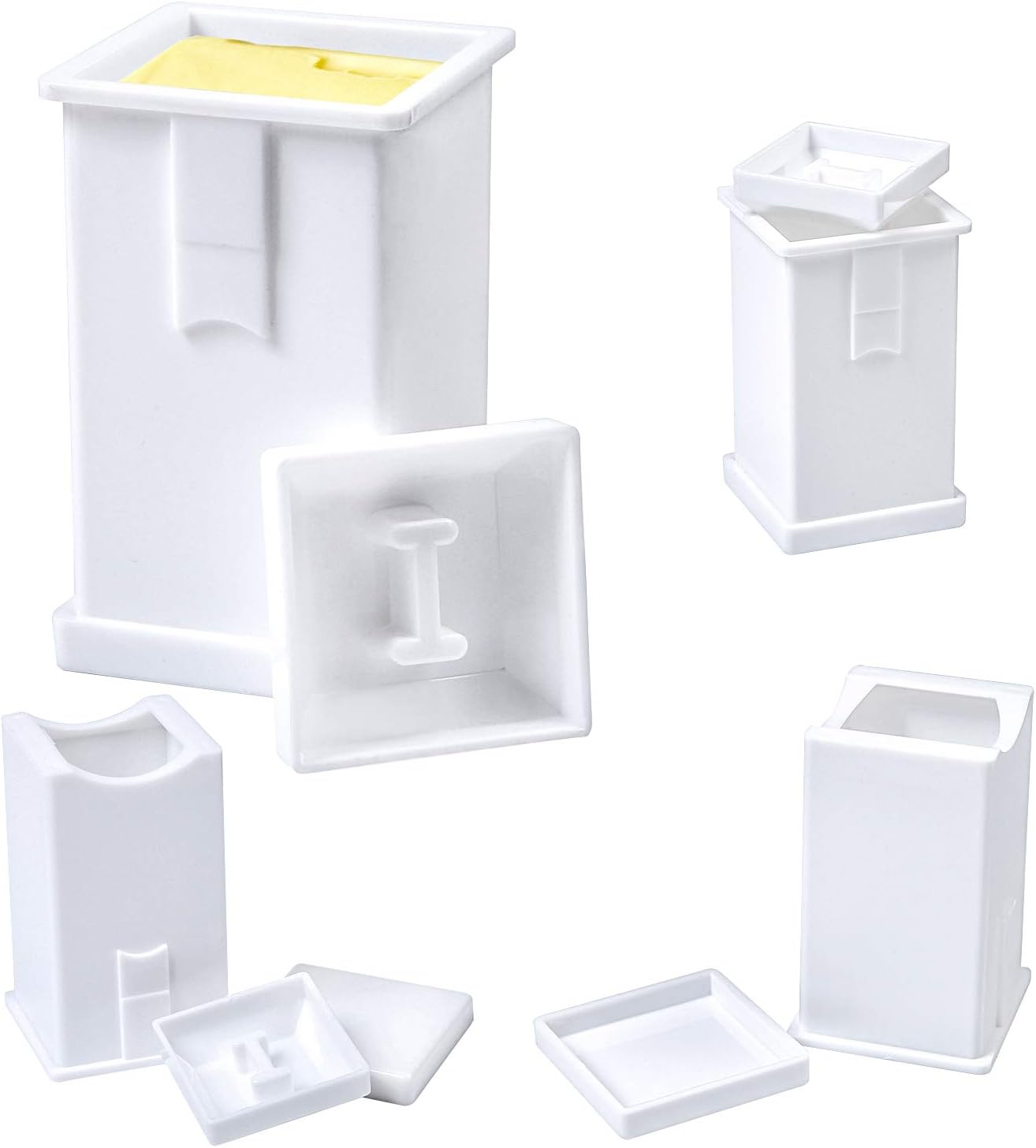 4 Pack Plastic Butter Spreader Corn Cob Butter Holder Spreads Butter Dispenser with Built-In Cover (4)