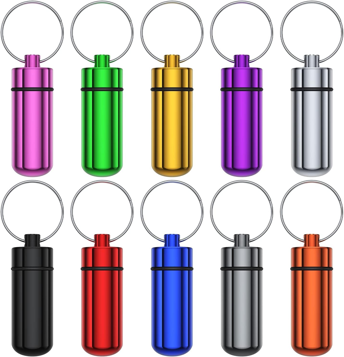 Small Portable Pill Case with Keychain(10 Pack), Waterproof