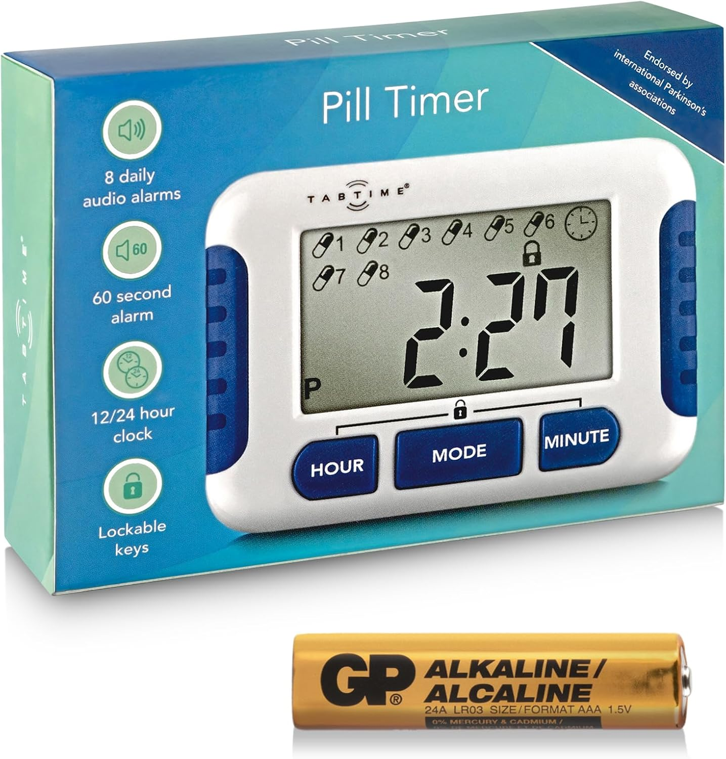 Tabtime Pill Reminder & Timer - 8 Daily Medication Alarms, Tablet Alarm