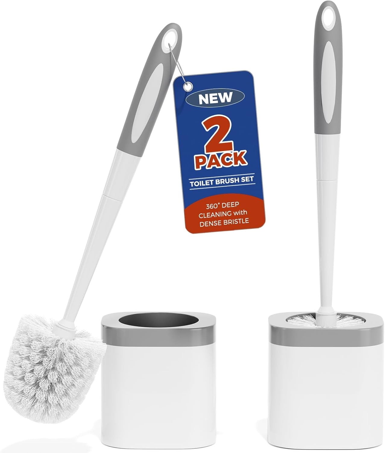 Cepillo inodoro 2 pack con soporte accesorios bano limpieza taza inodoro blanco