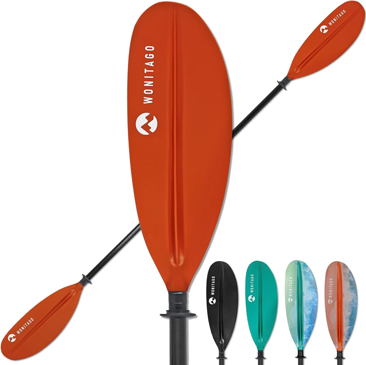 Kayak Paddles with Fiberglass Shaft and Reinforced PP Blade, Floating Adjustable Kayaking Oars, 3 Piece, 220-240 Cm/86-94 Inches, 240-260 Cm/94-102 Inches