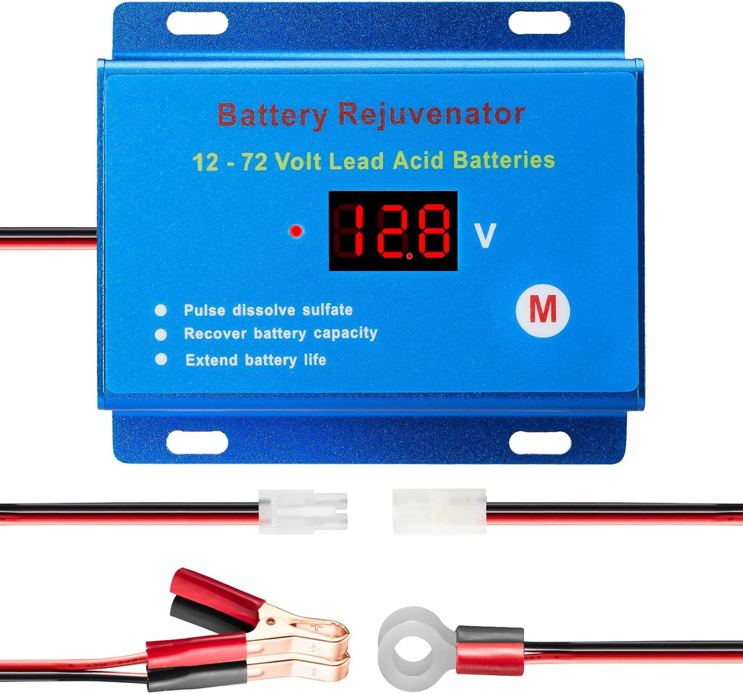 Battery Desulfator Reconditioner for 12V–72V Lead-Acid Batteries, Pulse Repair to Restore & Extend Battery Life – Works with AGM, Gel, VRLA, SLA, Flooded – for Car, RV, Solar, Marine, Golf Cart