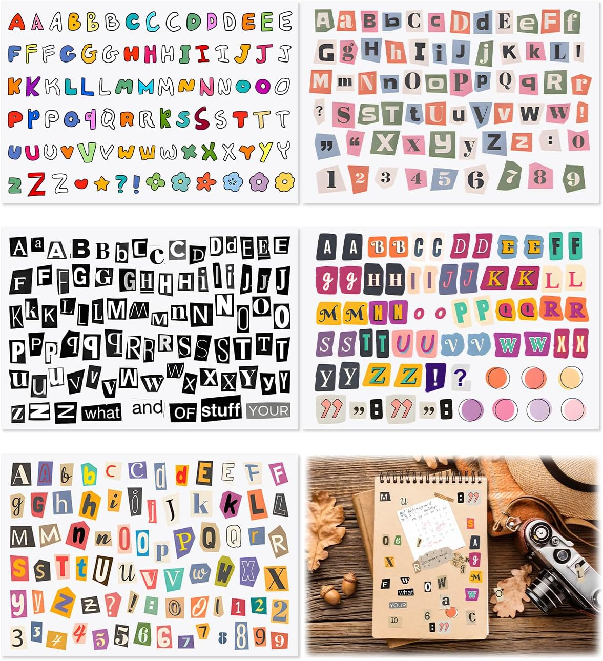453Pcs Vintage Alphabet & Number Sticker Set for DIY Crafts and Decor
