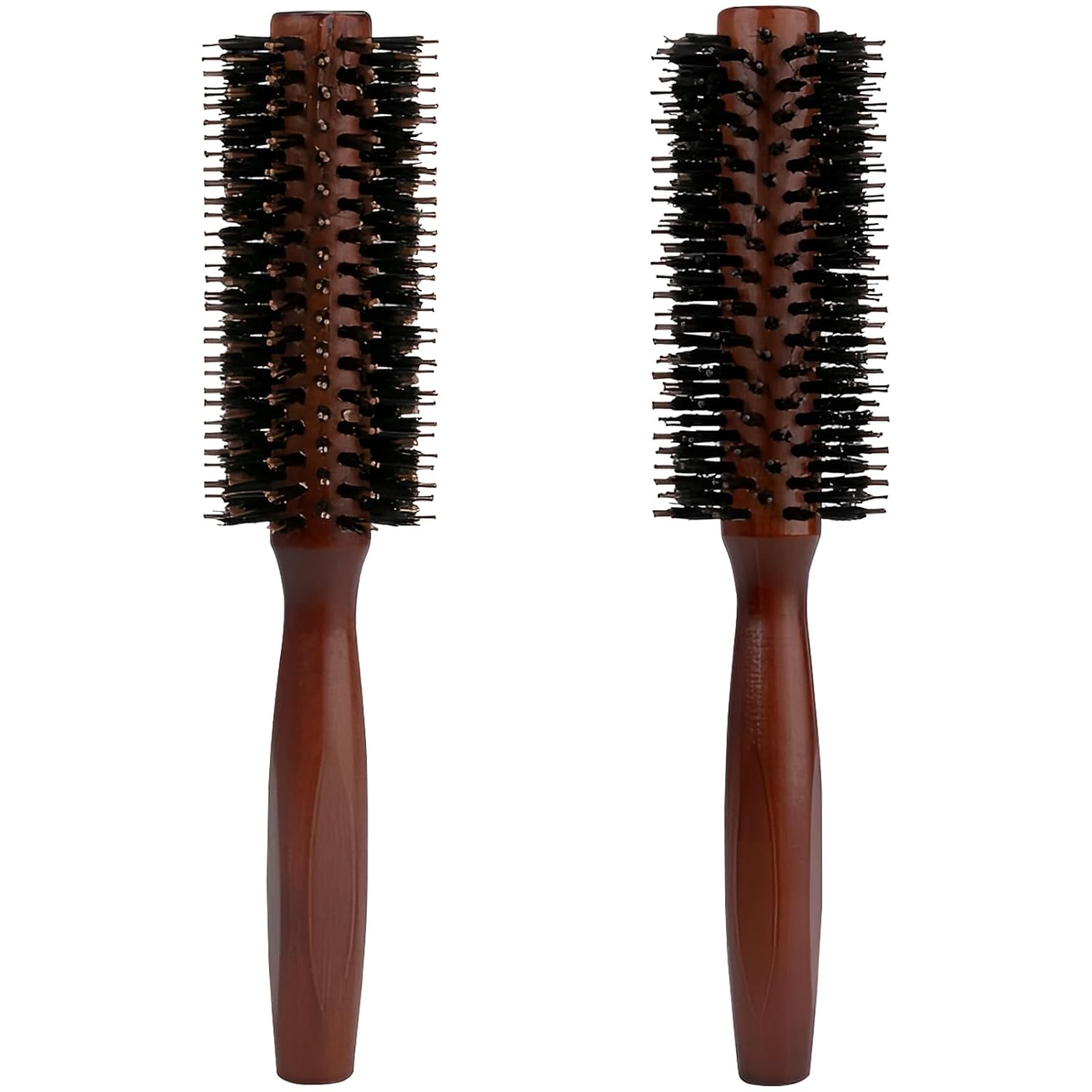 Round Boar Bristle Hair Brush with Wooden Handle Ideal for Styling Medium 