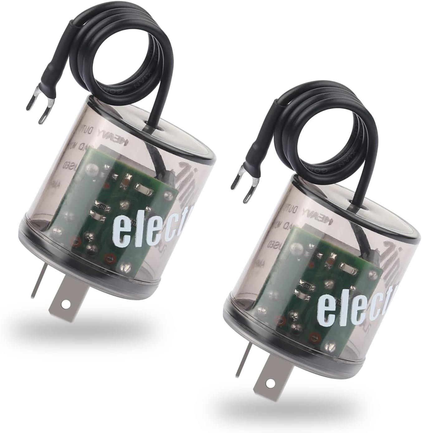 2Pin LED Flasher Relay with Ground Wire,12V Car Flasher Relay for Fixing LED Turn Signals Flickering,Universal LED Blinker Relay Car Accessories for Car,Truck,Suv(2Pcs)
