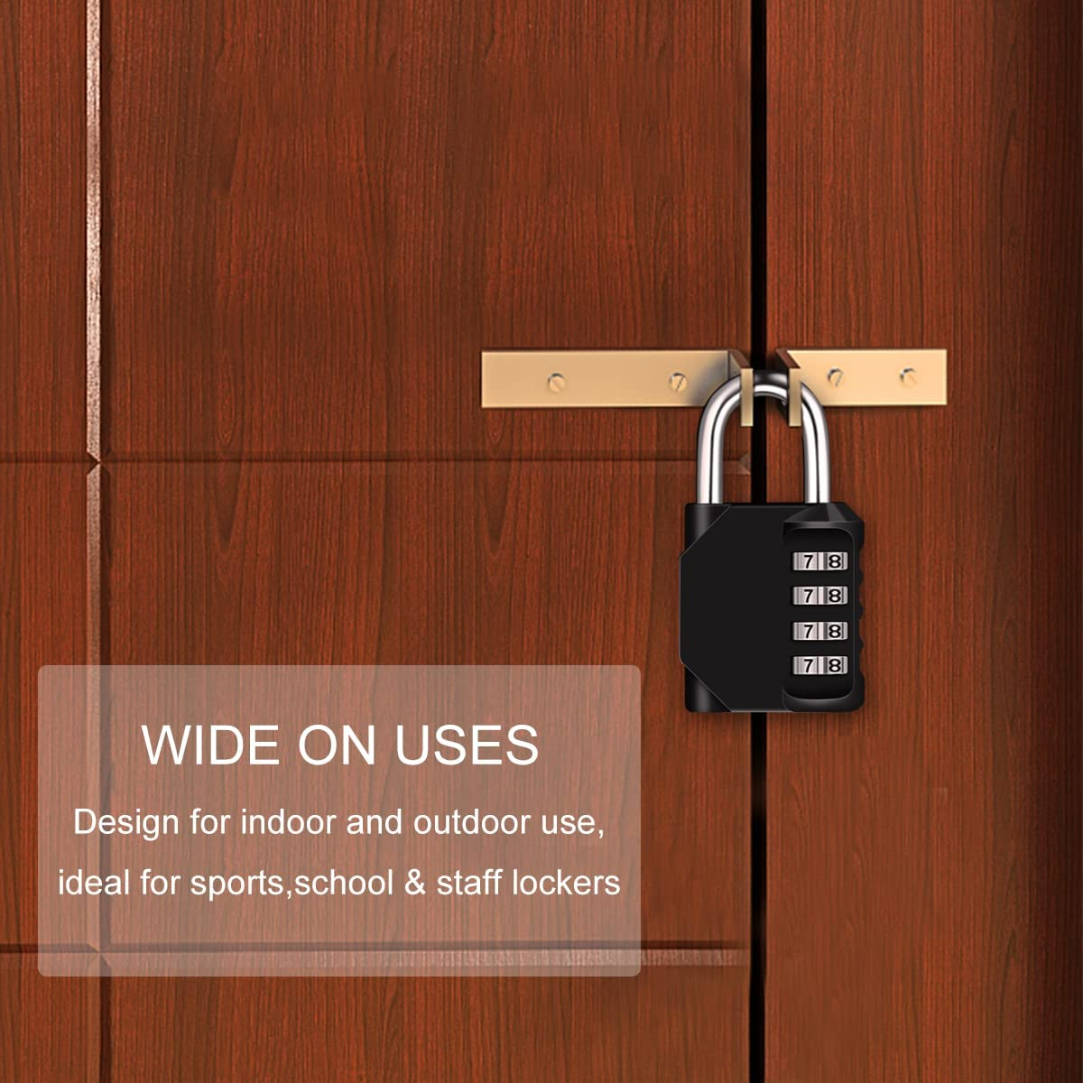 Combination Padlock, Diyife 4 Digit Heavy Duty Padlock Weatherproof Outdoor L... - Picture 8 of 11