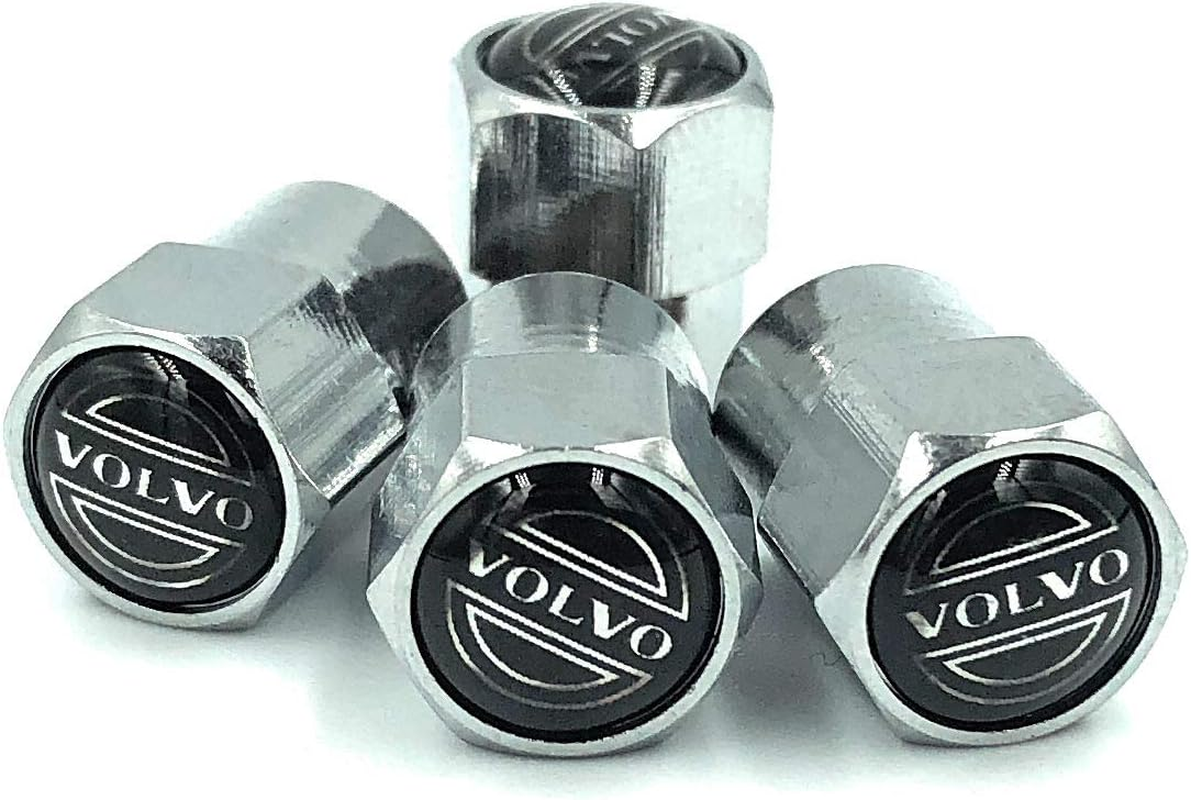 Metal Chrome Car Tyre Wheel Valve Dust Caps. T5 Turbo V40 XC60 XC90 Cross Country Polestar V60 V90 S60 S40 V70 XC70 440 850 S90 940 Estate C30 C70 P1800 V50