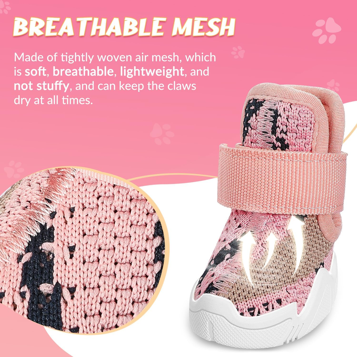 AUTOWT Dog Boots, 2 PCS Breathable Dog Paw Protector, Dual Outdoor Non-Slip D... - Picture 5 of 18
