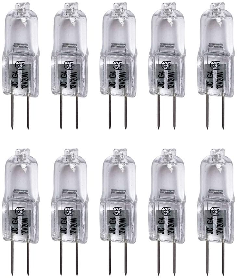 G4 JC Halogen Light Bulb, 20-watt,Clear,T3 JC Type,12-Volt Bi-Pin Halogen Light Bulb,20 Watt JC Type Bulb (Pack of 10)