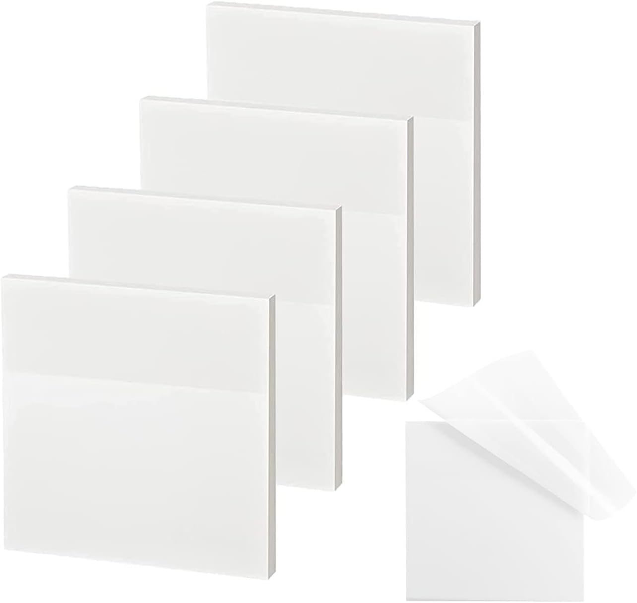 Transparent Sticky Notes - 3X3 Inch Clear Sticky Notes Waterproof Self-Adhesive Translucent Sticky Note Pads for Books Annotation, See through Sticky Note (200 Sheets)