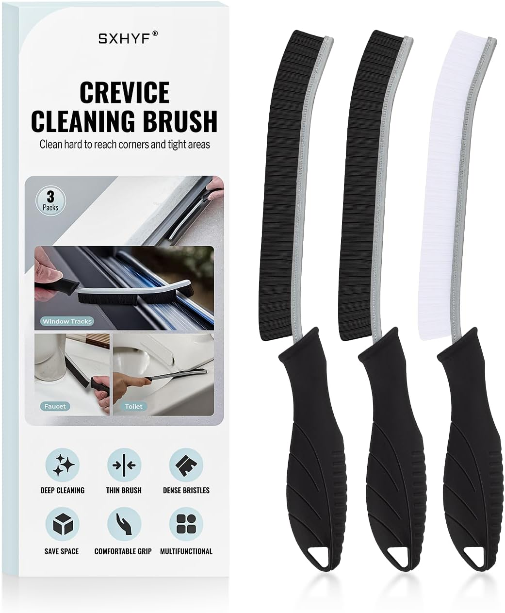 Crevice Cleaning Brush - Grout Scrub Brush, House Cleaning Supplies, Gap Cleaning Tools, Home Essentials, Gifts for Women Men, Hard Bristle Crevice Cleaner Brush for Household Use, Bathroom