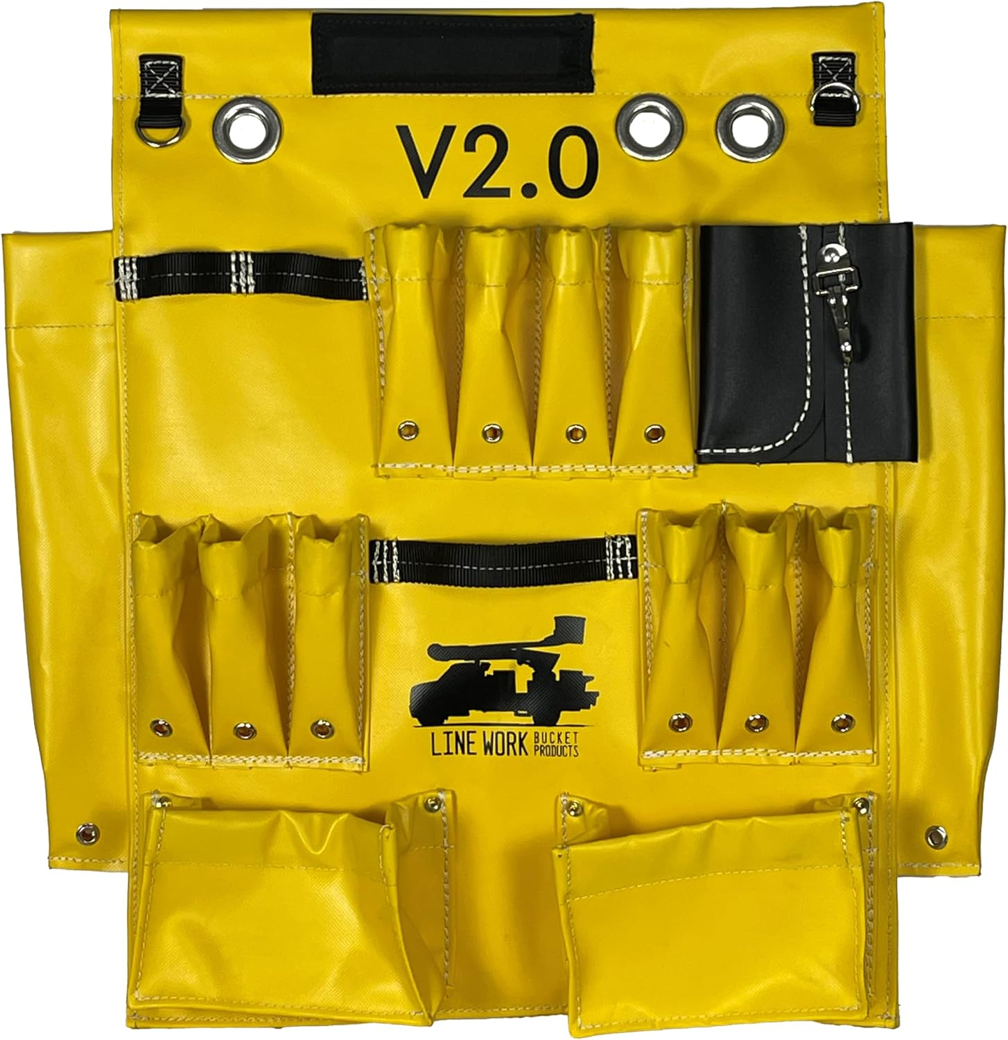 Lineman Tool Apron – Heavy Duty Bucket Truck & Aerial Bucket Tool Organizer with Two 3" Hooks