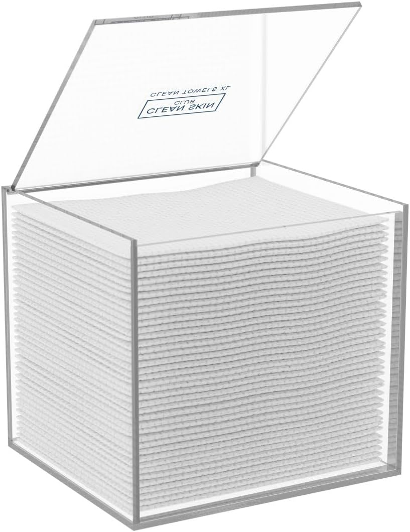 Clear Acrylic Towel Box – Fits 50 XL Facial Towels