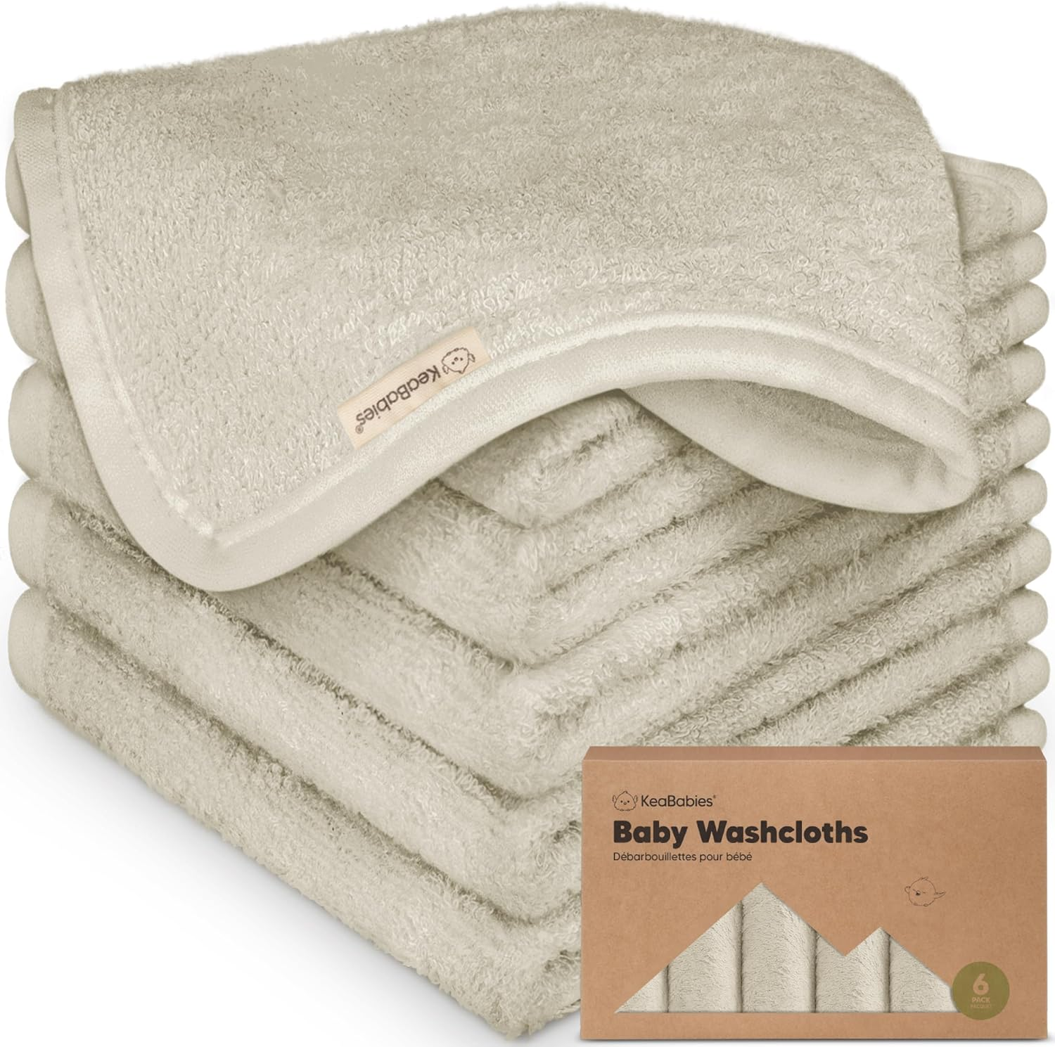 6-Pack Baby Wash Cloths - Organic Bamboo Baby Face Cloth, Baby Wash Cloth, Ba... - Picture 11 of 16