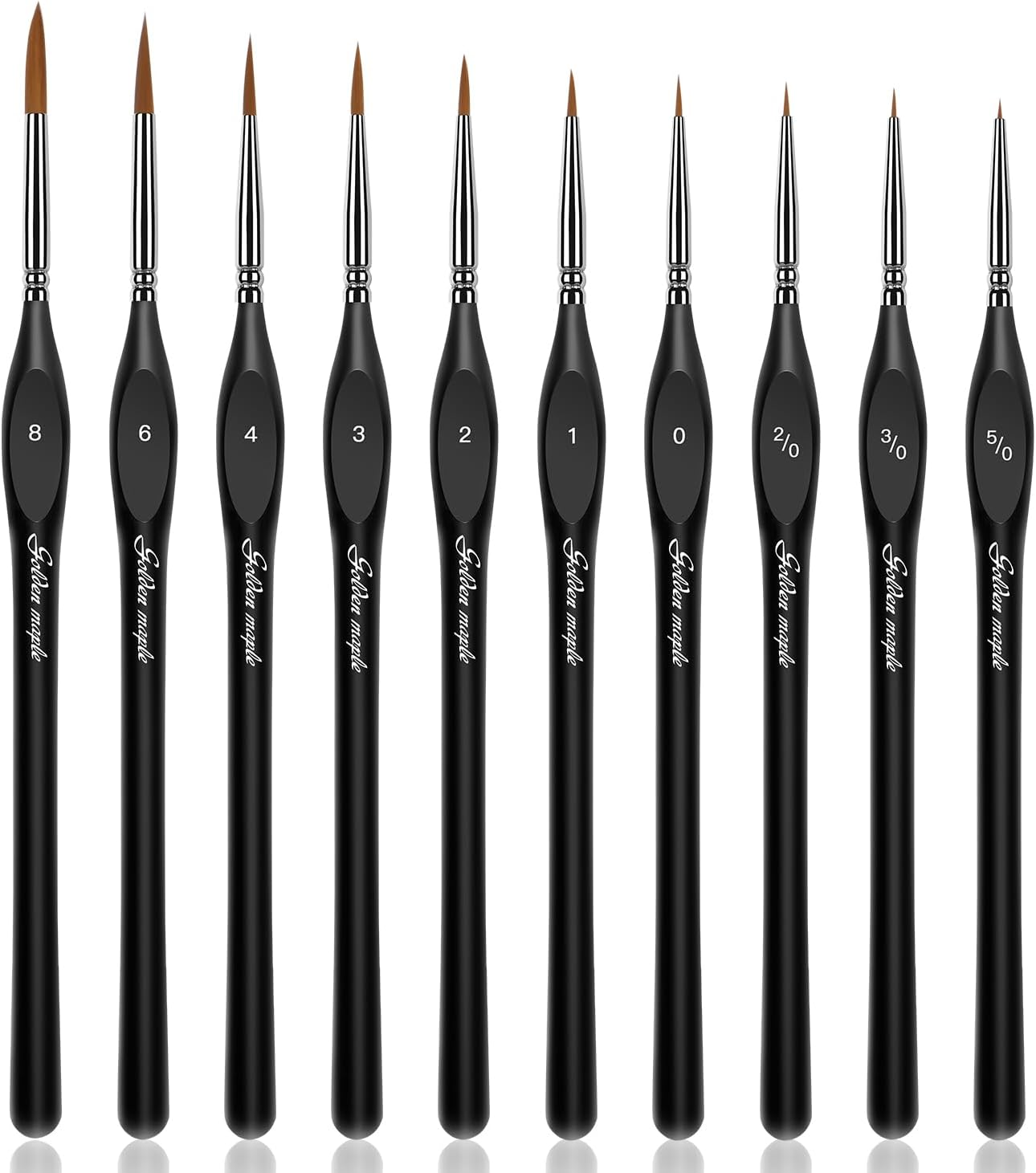 Detail Paint Brushes Set 10pcs Miniature Brushes for Fine Detailing & Art Painting - Acrylic, Watercolor, Oil, Models
