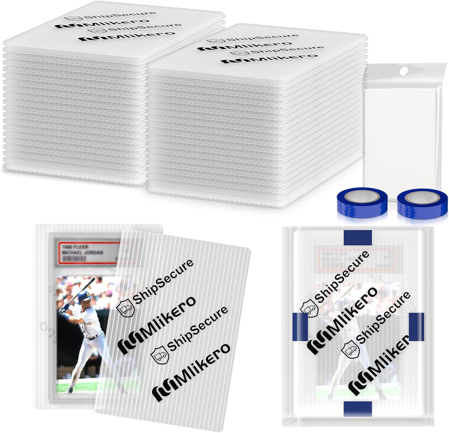 120 Pack Trading Card Shipping Protectors, 4'' X 6'' Plastic Card Protector 