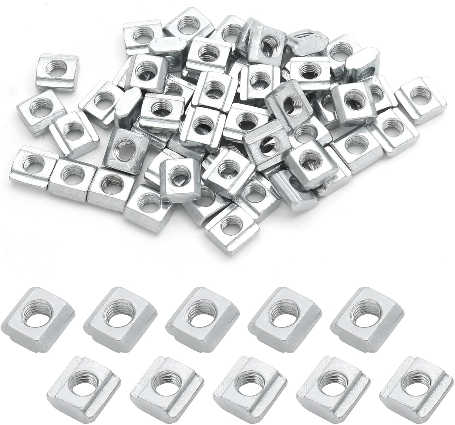 100Pcs M5 Slide in T Nut 2020 Aluminum Extrusion T Nuts, M5 Sliding T Nuts Tee Slot Nuts for 3D Printer, CNC Router, 2020 Series Aluminum Extrusion Profile with Slot 6Mm