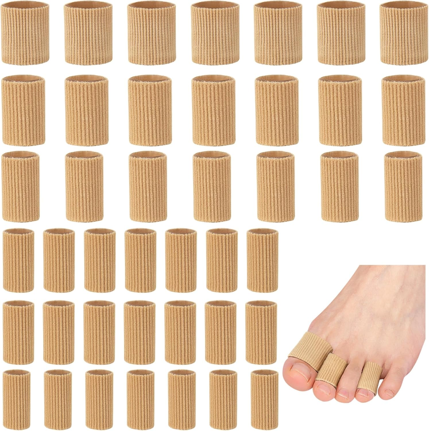 42pcs Gel Toe Sleeve Protectors Corn Pads Cushions Spacers for Blisters Bunion