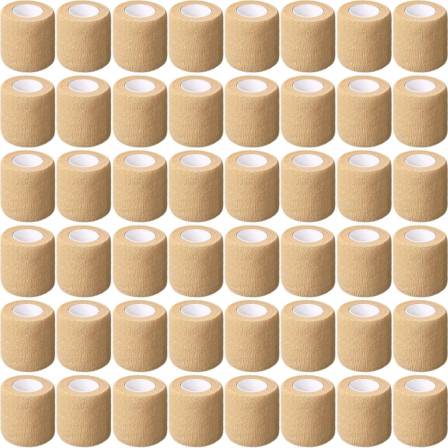 96 Pack Self Adhesive Bandage Wrap 2 Inch X 5 Yard Self Adherent Cohesive Bandages Elastic Athletic Sports Tape Breathable Wound Tape for Stretch Athletic Wrist Ankle(Nude)