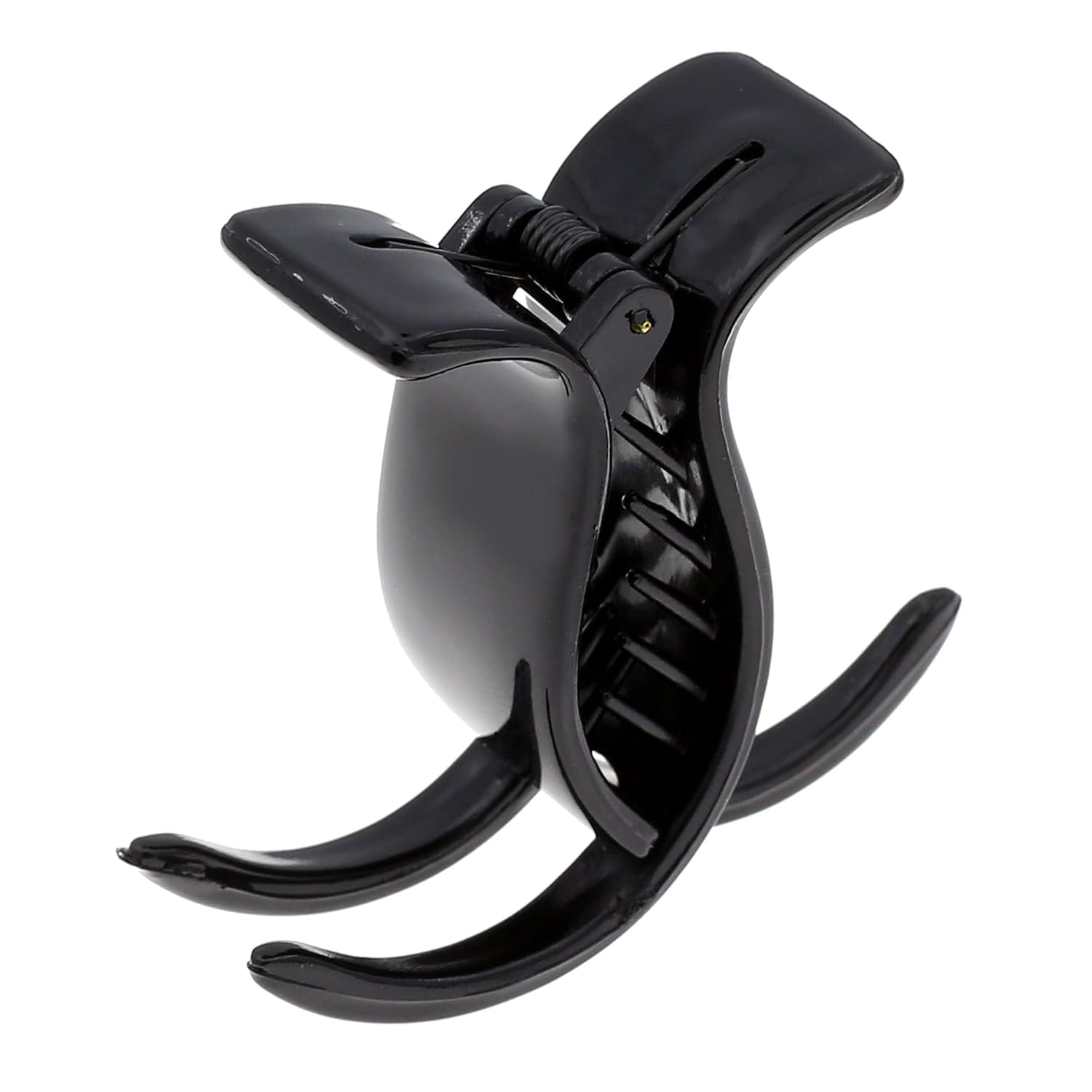 Paris NV07 French Hair Clip for Women, Black 3 Teeth Ponytail Holder, Girls Hair Claw Clips Jaw Fashion Durable Styling Hair Accessories for Women, Strong Hold No Slip Grip, Made in France