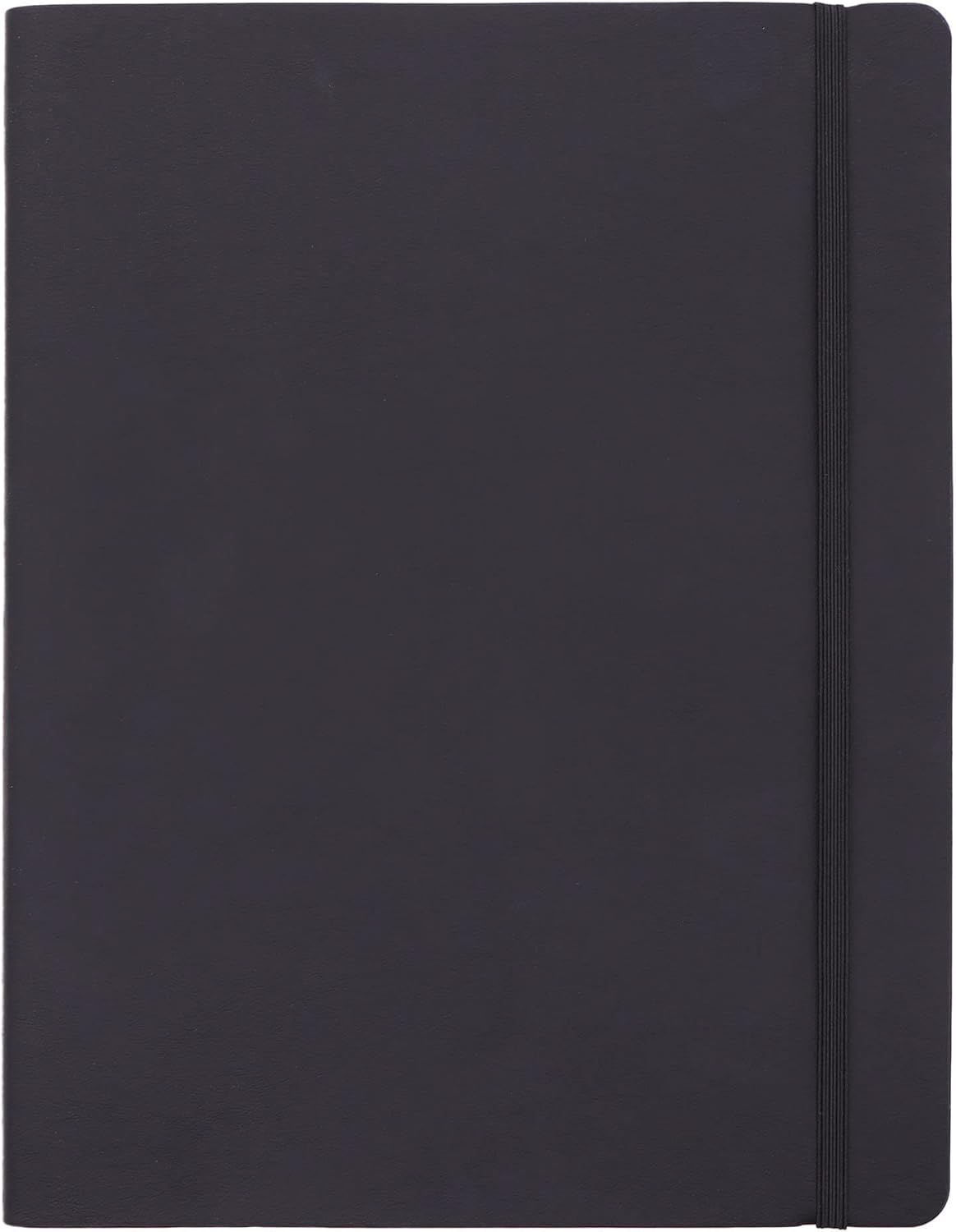 Amazon Basics Softcover Plain Paper Notebook, Extra Large, Black, 25 X 20 Cm