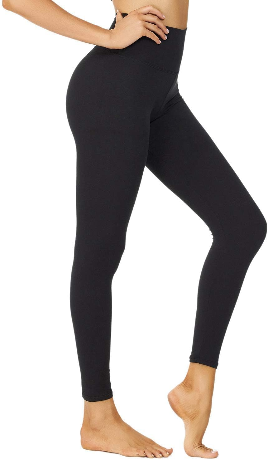 High Waisted Leggings for Women - Black Tummy Control Compression Soft Yoga Pants for Workout Reg & plus Size