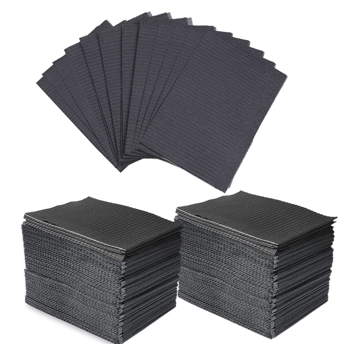 125Pcs Disposable Clean Pad Tattoo Table Covers Dental Napkins Beauty Accessories Tattoo Bibs (125 Black)