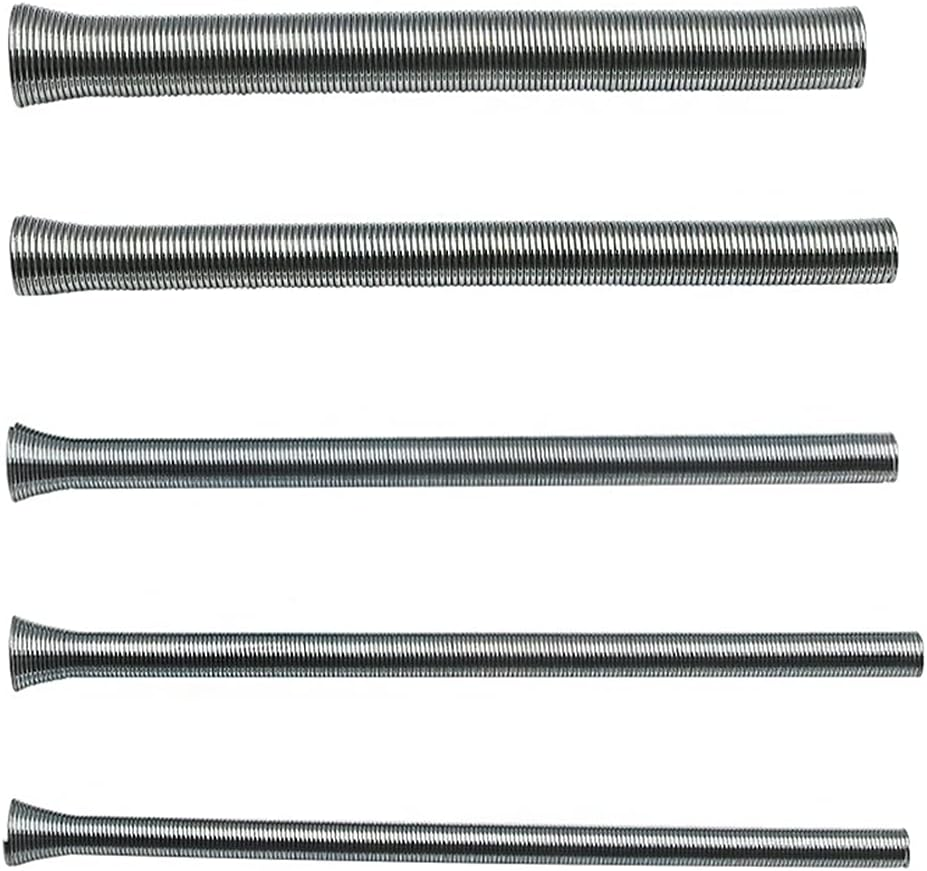5 Pieces Spring Tube Benders 1/4,5/16,3/8,1/2,5/8 Inch Tube Bender Kit for Copper Aluminum Thin Wall Steel Tubing