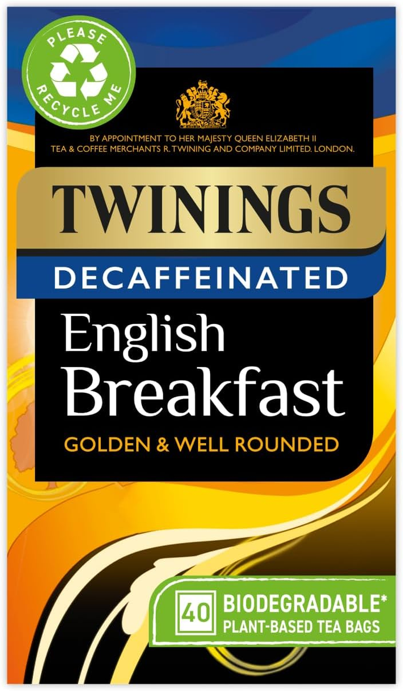 Twinings Decaf English Breakfast Black Tea, 40 Tea Bags