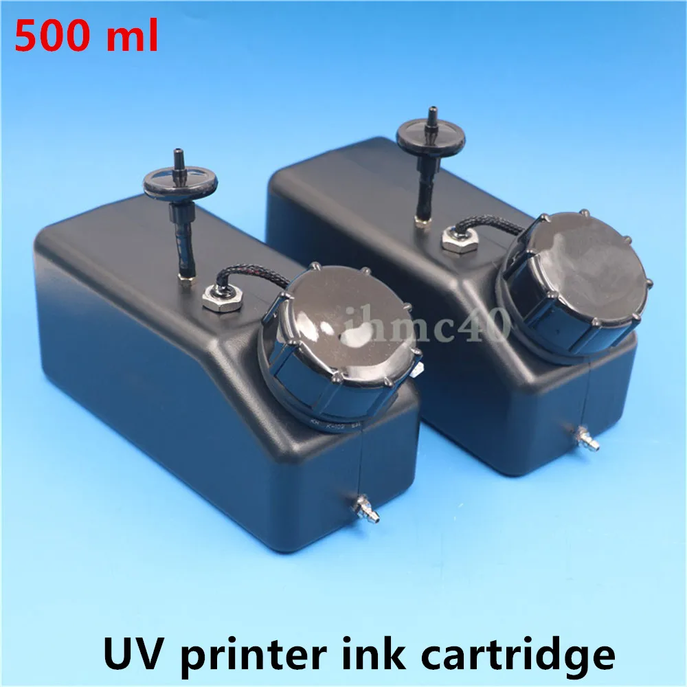 UV Printer Ink Cartridge 500ml ink tank with Level Sensor Air Filter UV flatbed Printer Sub tank UV Bulk CISS ink bottle