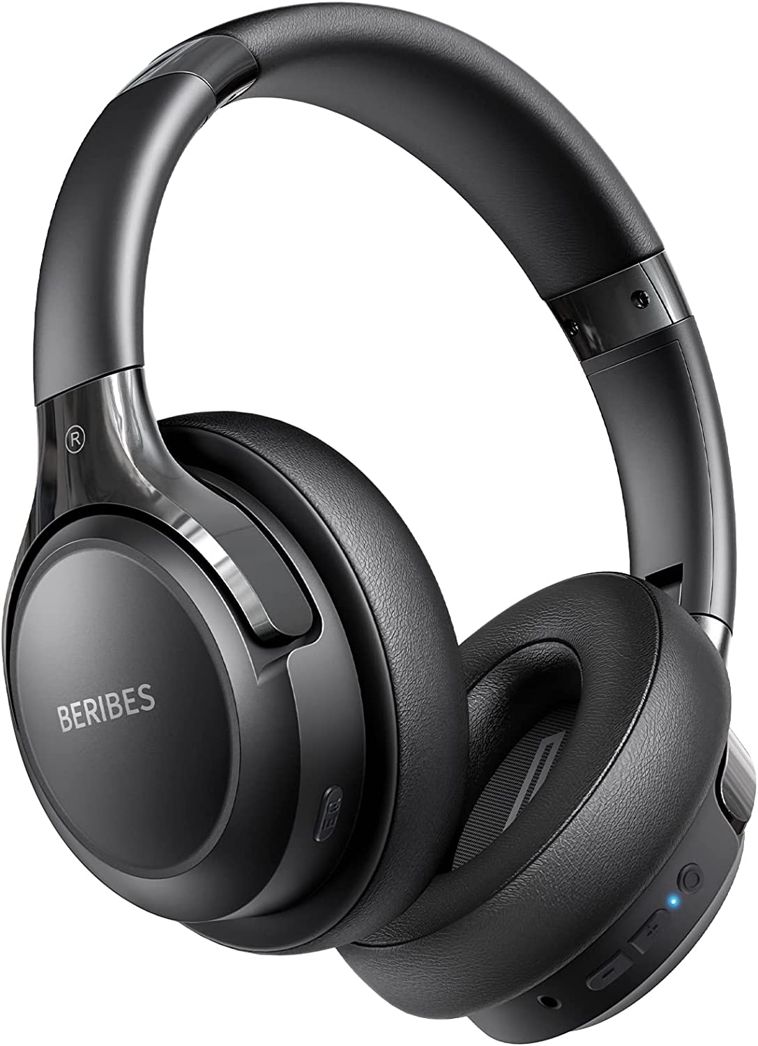 BERIBES Bluetooth Headphones over Ear, 65H Playtime and 6 EQ Music Modes Wireless Headphones with Microphone, Hifi Stereo Foldable Lightweight Headset, Deep Bass for Home Office Cellphone PC Ect.