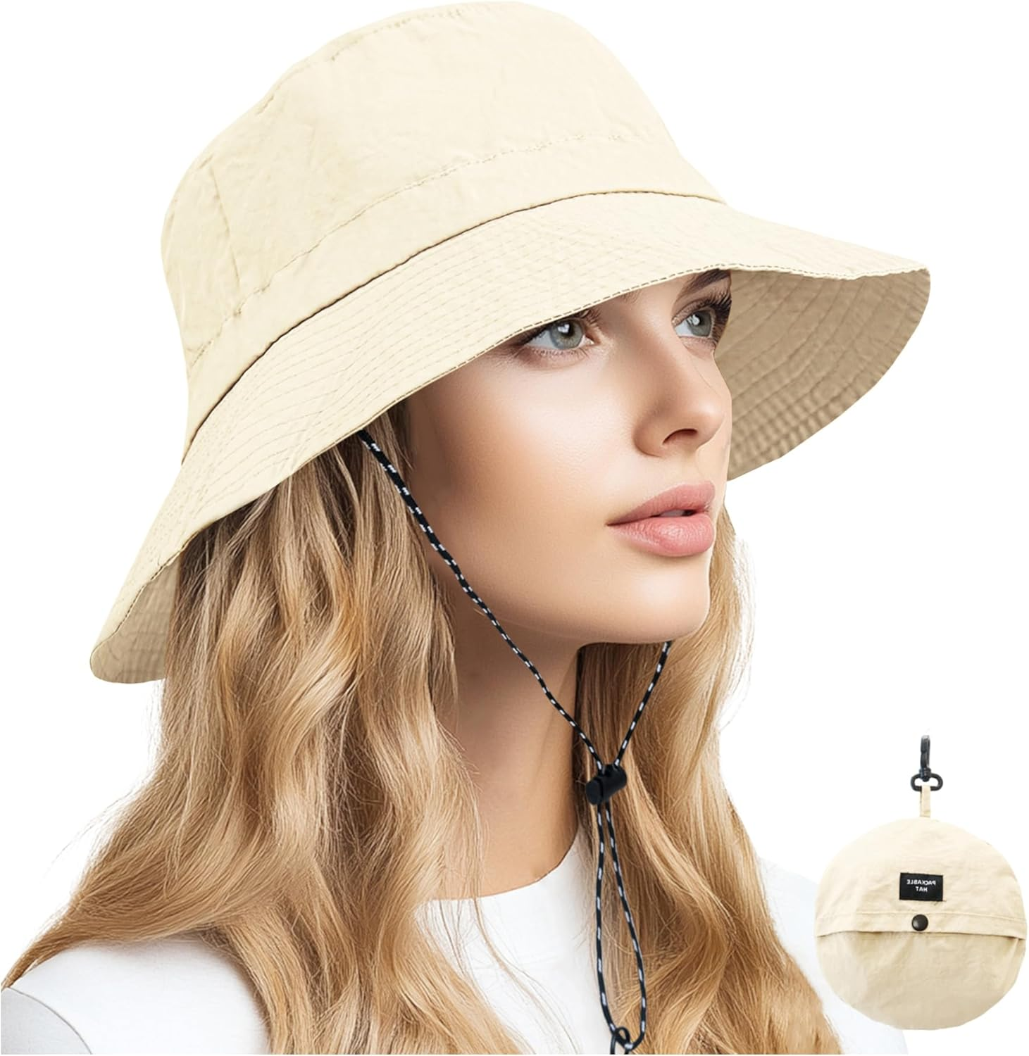 Packable Bucket Hat Women Waterproof Quick Dry EasyMart Quick Dry Waterproof Packable Bucket Hat for Women  main image 4