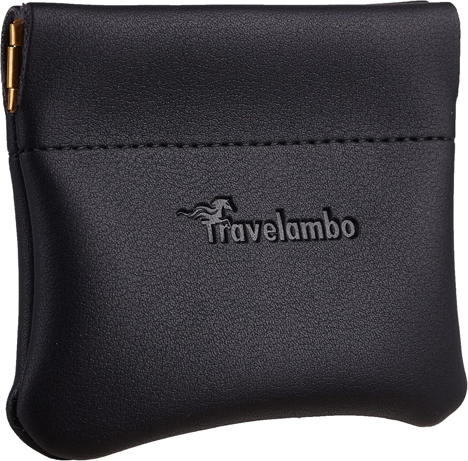 Travelambo Leather Squeeze Coin Purse Pouch Change Holder for Men & Women