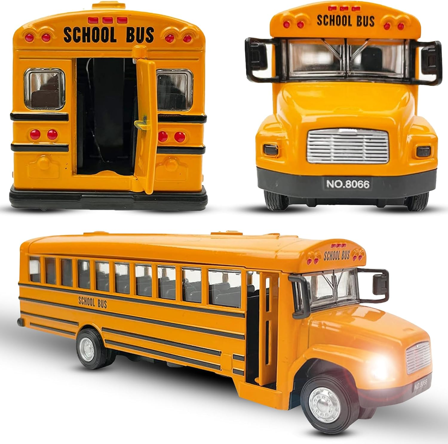 Diecast Yellow School Bus Model Toy, 8