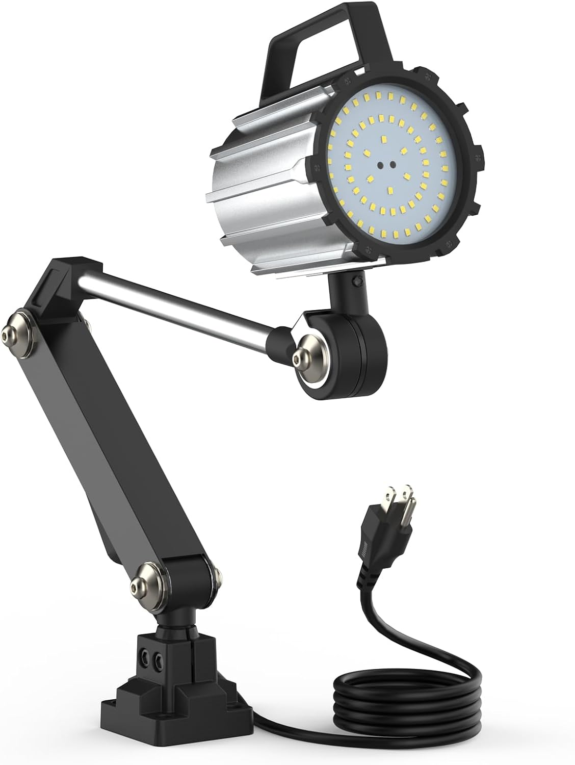 Wood Lathe Light, 18W Swing Arm Machine Work Light, 1800 Lumens Flood Light Flexible Milling Work Lighting for Drill Press, 110-220V